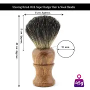 Men`s Beard Shaving Brush Best Black Badger Hair Shave Wood Handle Barber Tool