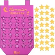 [LUOZZY] Felt Ramadan Calendar 2023 Ramadan Advent Calendar Mubarak Hanging Advent Calendar Eid Calendar Countdown Calendar - Purple