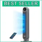 Versatile Bladeless Fan: 90° Oscillation, 4 Speeds & 8H Timer for Home Comfort