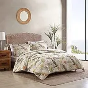 Tommy Bahama - King Duvet Cover Set, Cotton Bedding with Matching Shams & Button Closure, All Season Home Decor (Birds of Paradise Beige, King)