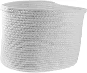 Hohopeti Handwoven Storage Basket Cute Rectangle Storage Box for Clothes and Sundries Durable Rope Material Design for Home and Nursery Decor