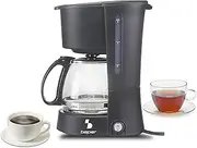 BEPER Americana BC.060 Coffee Maker Black 6 Cup Drip 600ml, Plastic, 650 W, 600 milliliters