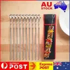 10Pcs Kabob Skewers Stainless Steel Barbecue Flat Skewers Kitchen Accessories AU