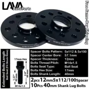 2PC 12MM THICK 5X112 & 5x100 57.1MM C.B WHEEL SPACER +14x1.5 BOLT FIT AUDI MODEL (for: Audi)