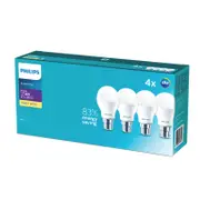 Philips A60 B22 LED 900Lm Warm White 9W Globe - 4 Pack