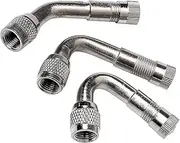 Tire Valve Extension,45/90/135 Degree Angle Bent Valve Adaptor,Brass Inflatable Nozzle Extension Valve Stem Extenders,for Car Motorcycle Bike Scooter Extenders (Silver)