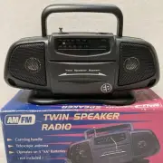 Vintage ELECTRO 2225 Mini Boom Box AM/FM Radio Twin Speakers 7.5" NEW In Box 90s