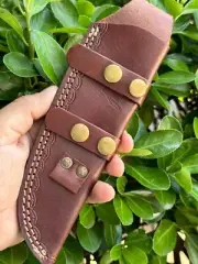 8”Fixed blade Knife Leather Sheath / Holster / vertical Knife Sharpening Holder