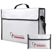 ROLOWAY Fireproof Document & Money Bags Large Fireproof & Water Resistant Ba...
