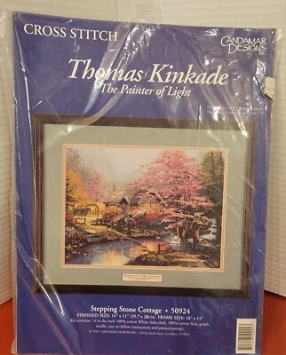 Vintage 1996 Thomas Kinkade, THE PAINTER OF LIGHT Cross Stitch Kit # 50924