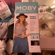 Moby Classic Wrap Baby Carrier - Stone Gray - 100% Cotton Holds 8-33lbs