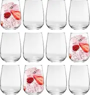 [LAV] Gaia Stemless Red Wine Glasses Set - 590ml - Pack of 12 Modern Glass Goblets Tumblers