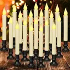 Yungyan 20 Pieces Christmas Window Candle Lights with Sensor Dusk to Dawn Batter
