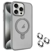 For iPhone 14 Plus MagSafe Magnetic Holder Phone Case - Grey