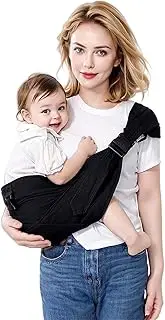 JOYNCLEON Baby Sling Carrier Toddler Carrier Boys Girls Newborn to Toddler Essentials Safety Non-Slip Baby Half Wrapped Sling Hip Holderr Black
