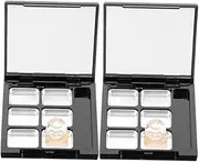 TOGEVAL 2sets Refillable Empty of Versatile Eyeshadow Blush Lipstick Organizer Box for Custom Makeup Looks