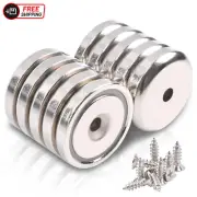 MIN CI 10 Pack Neodymium Disc Countersunk Hole Magnets Heavy Duty Magnet Screw S