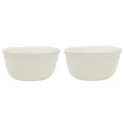 2x Ecology Ottawa 20cm Stoneware Laksa Noodle/Pasta Rice/Soup Bowl Calico White