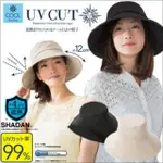 日本COOL 抗UV涼感遮陽帽(黑點點/米白）