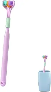 3-Headed Tooth Brush,Soft Bristle Travel Toothbrush for Kids - Macaron Triple Toothbrush Great for Autistic & Special Needs Adults and