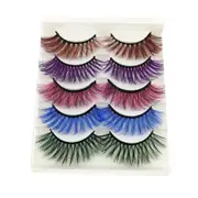 Nevenka 3D False Eyelashes Colored Thick Lashes for Performance Halloween-3