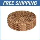 Elegant Round Rattan Placemats 13.5" Set of 8 - Perfect for Dining Occasions