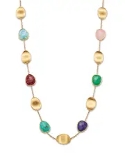 Marco Bicego 18K Yellow Gold Lunaria Color Multi Stone Collar Necklace, 17