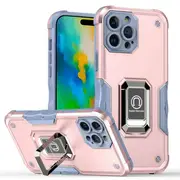 For Apple iPhone 16 Pro Max Magnetic Ring Rugged Shockproof Case Heavy Duty Protective Back Cover (Rose Gold)