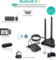 3000Mbps Dual Band Wifi 6 PCI-e PCI Express Network Card Adapter Bluetooth 5.1