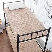 Japanese Futon Mattress Plush Tatami Breathable Floor Sleeping Pad Single Double Roll Up Foldable Portable Sleeping Mat ZSMFCD(Camel,90 * 190cm)
