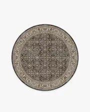185' Round | Machine Washable Runner Rug | Kid & Pet Friendly | Indoor Rug | Alessia Dark Wood Rug | Ruggable