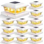 Solar Post Cap Lights, 2 Lighting Modes 16 LEDs Fence Post Solar Lights for 4...