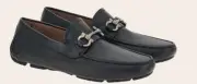 New Salvatore Ferragamo PARIGI Black Leather Mens Drivers Loafers Shoes 6.5 EEE