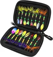 16pcs Fishing Spoons Lures Metal Baits Set for Casting ner Fishing Bait with Storage Bag Case