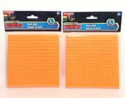Make-It Blocks 5''x5'' Base Plate Lot (2) Orange. Compatible W/ Lego. New!