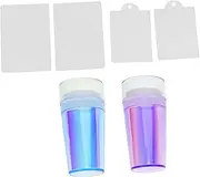 BELLIFFY 2 Pack Diy Nail Art Printing Stamper Kit Silicone Nail Art Stampers Scrapping Board for Girls
