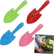 INOOMP 4pcs Small Iron Gardening Shovels Durable Soil Dig Shovels for Planting Transplanting and Weeding Essential Gardening Tools