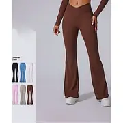 Women's fitness pants Yoga Leggings sport pants Flared Lightweight Yoga Fitness Pilates Pants Black White Pink Fall Winter Sports Activewear Micro-elastic