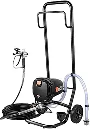 VEVOR Stand Airless Paint Sprayer, 750W 3000PSI High Efficiency Electric Airless Sprayer with Cart, Fine and Even Painting Effect, Paint Sprayers for Home Interior and Exterior Furniture and Fences