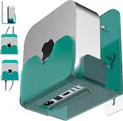 Alloery Acrylic Wall Mount for Mac mini M4/M4 Pro,Wall Holder Desktop Accessory (Transparent Green)
