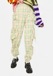 [The Ragged Priest] Symbol Plaid Cargo Pants
