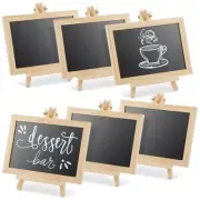 6-Pack Mini Chalkboard Signs with Easel Stand for Table Decorations, 7x7x4 in