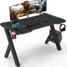 1.2M Large Gaming Desk Cool LED RGB Lighted Adjustable Gaming Computer PC Tables
