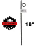 18" Canopy Rebar Stake Rod w/Loop Tie Down Ground Anchor Garden Greenhouse