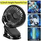Portable Clip On Fan Cooling USB Rechargeable Fan Mini Desk Fan Baby Stroller