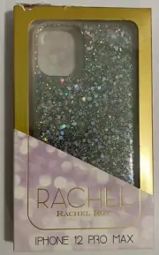 RACHEL ROY, iPhone Pro Max 12, Bling Silver Glitter, Cute Phone Case Cover