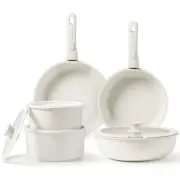 CAROTE 11pcs Pots and Pans Set Nonstick Cookware Set Detachable Handle Induct...