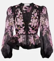 [Zimmermann] Zimmermann Dawning floral blouse AU 6 black
