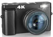 4K Digital Camera, 48 MP, Autofocus, 16X Zoom, Flip Screen, Vlogging, YouTube