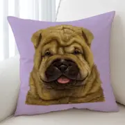 Cute Animal Art Shar Pei Puppy Dog Cushion Cover